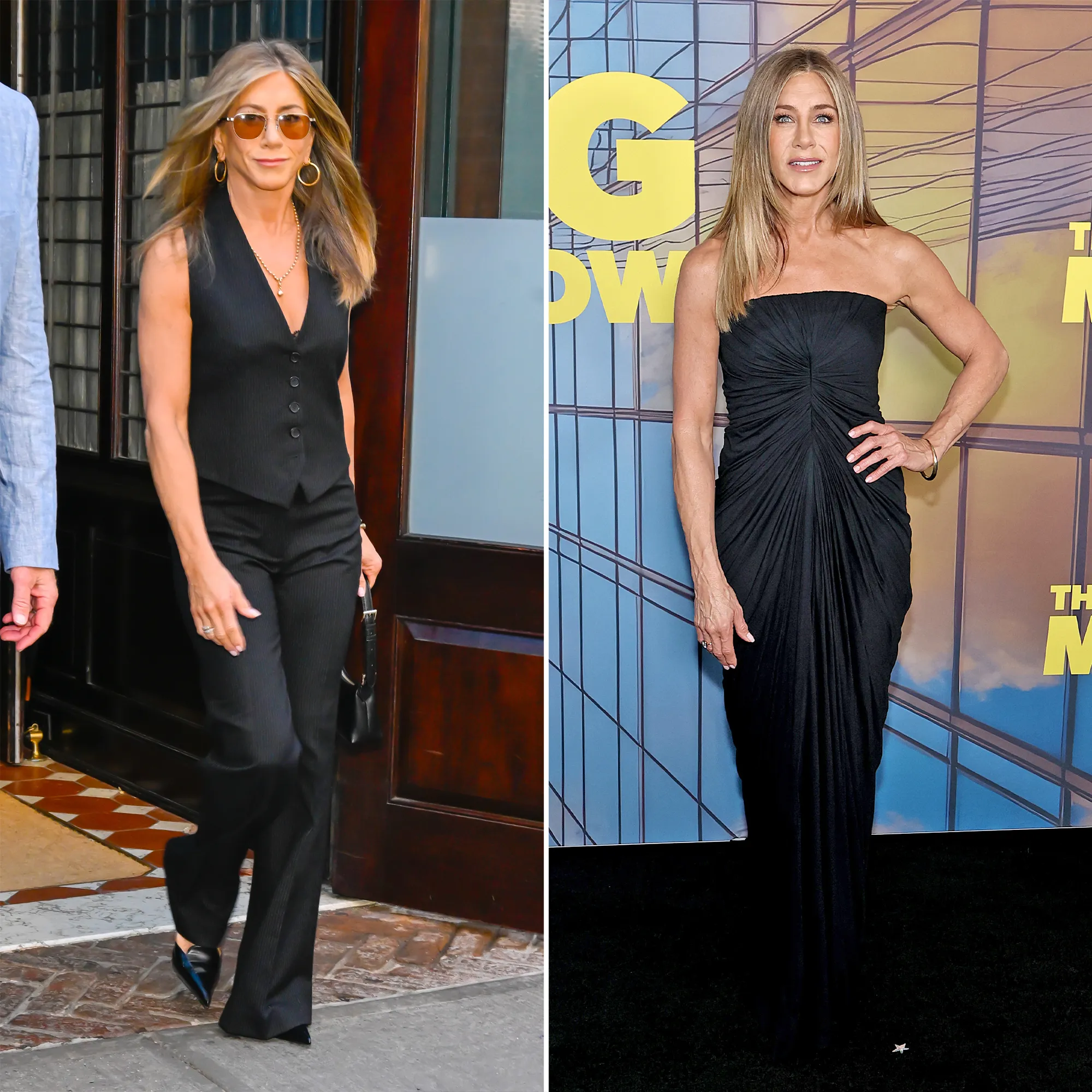 Jennifer Aniston Lets Her Lingerie Peek Out of Her Vest After Going Instagram Official With BF
