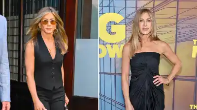 Jennifer Aniston Lets Her Lingerie Peek Out of Her Vest After Going Instagram Official With BF