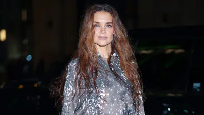 NEW YORK, NEW YORK - MARCH 20: Katie Holmes is seen at the Printemps store opening in Financial District on March 20, 2025 in New York City. (Photo by Aeon/GC Images)