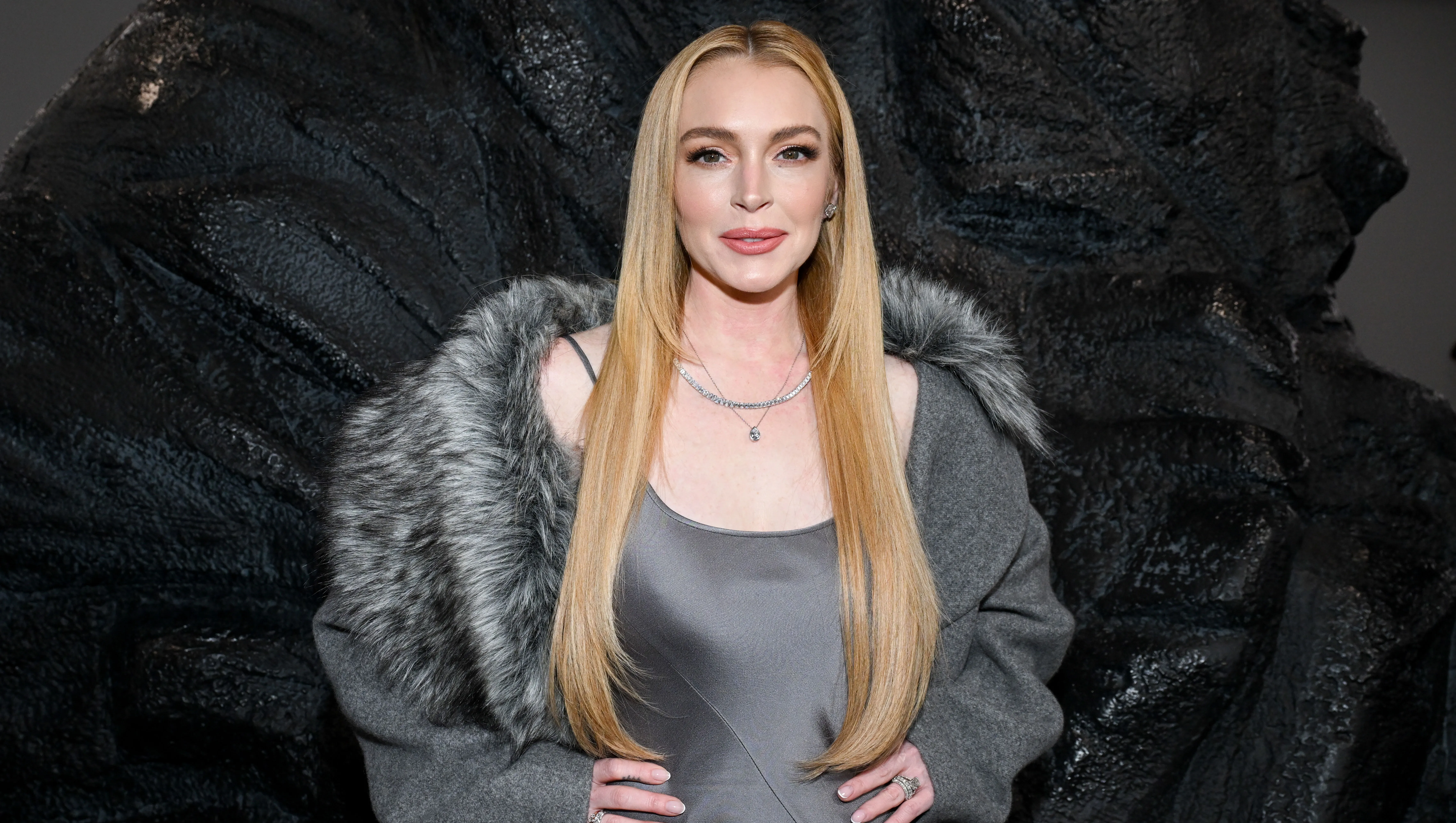 Lindsay Lohan at Michael Kors RTW Spring 2025 as part of New York Ready to Wear Fashion Week held at The Shed on September 10, 2024 in New York, New York. (Photo by Gilbert Flores/WWD via Getty Images)