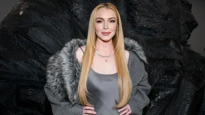 Lindsay Lohan at Michael Kors RTW Spring 2025 as part of New York Ready to Wear Fashion Week held at The Shed on September 10, 2024 in New York, New York. (Photo by Gilbert Flores/WWD via Getty Images)