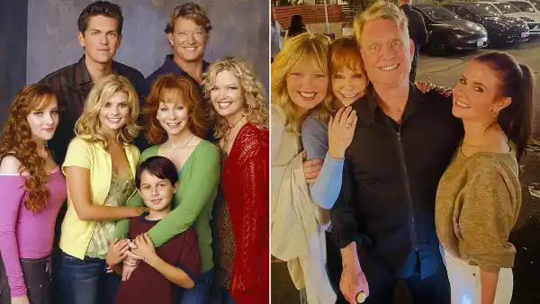 Reba Cast Reunion Steve Howey Christopher Rich Scarlett Pomers JoAnna Garcia Reba McEntire Melissa Peterman 3