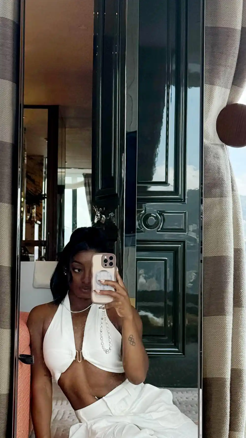 Simone Biles Is Fresh in an Ab Baring Ensemble 016