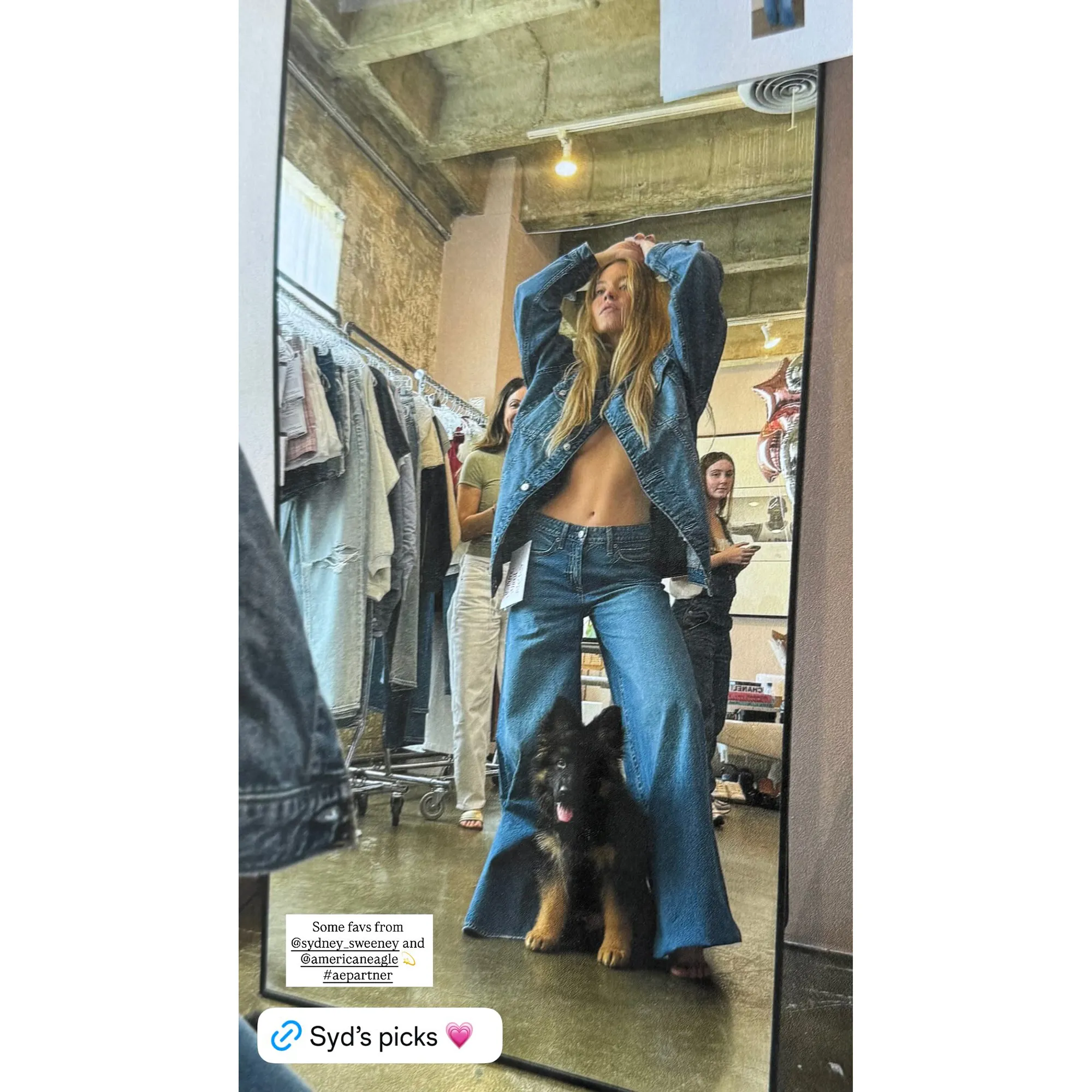 Sydney Sweeney Goes Braless While Flexing Her Abs in a Behind-the-Scenes Photo From American Eagle Ad