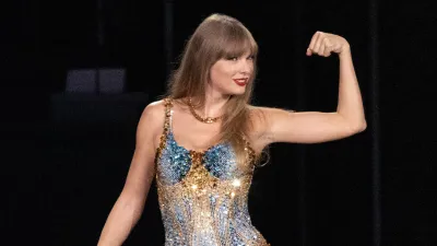 Taylor Swift performs during The Eras Tour concert at SoFi Stadium