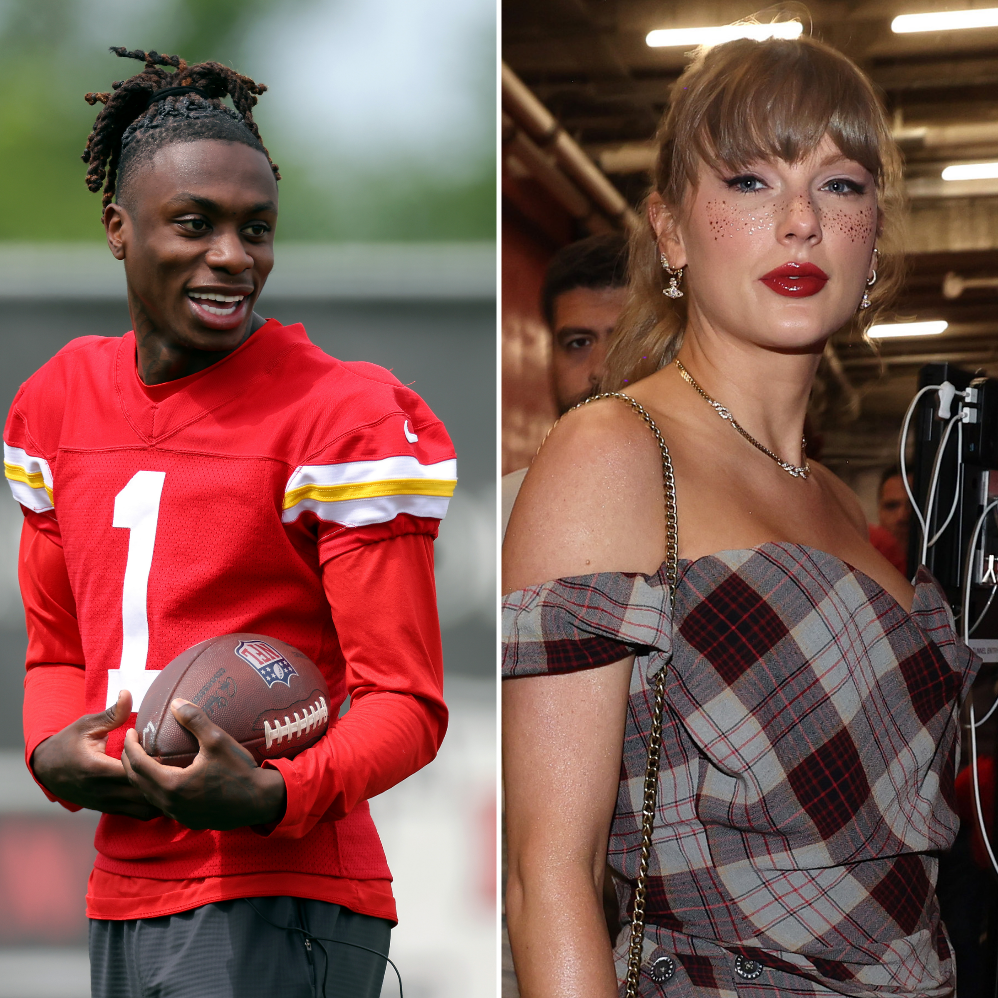 Xavier-Worthy-Getty-2154182318-and-Taylor-Swift-Getty-2177332375