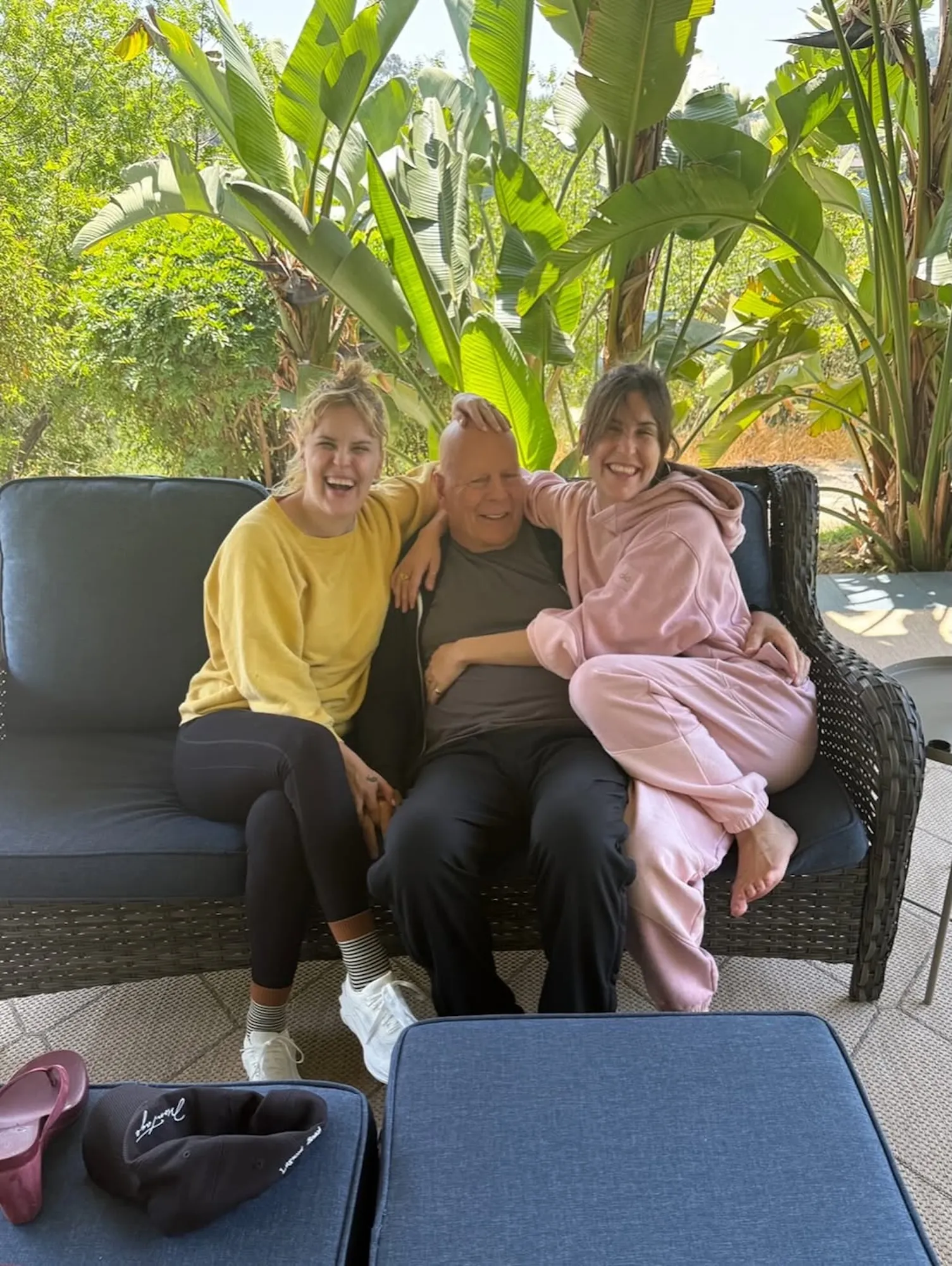 Bruce Willis Laughs With Daughters Tallulah and Scout in Rare Family Photo