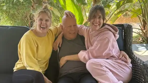 Bruce Willis Laughs With Daughters Tallulah and Scout in Rare Family Photo