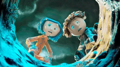 Coraline (voice: Dakota Fanning), Wybie (voice: Robert Bailey Jr.) in Coraline