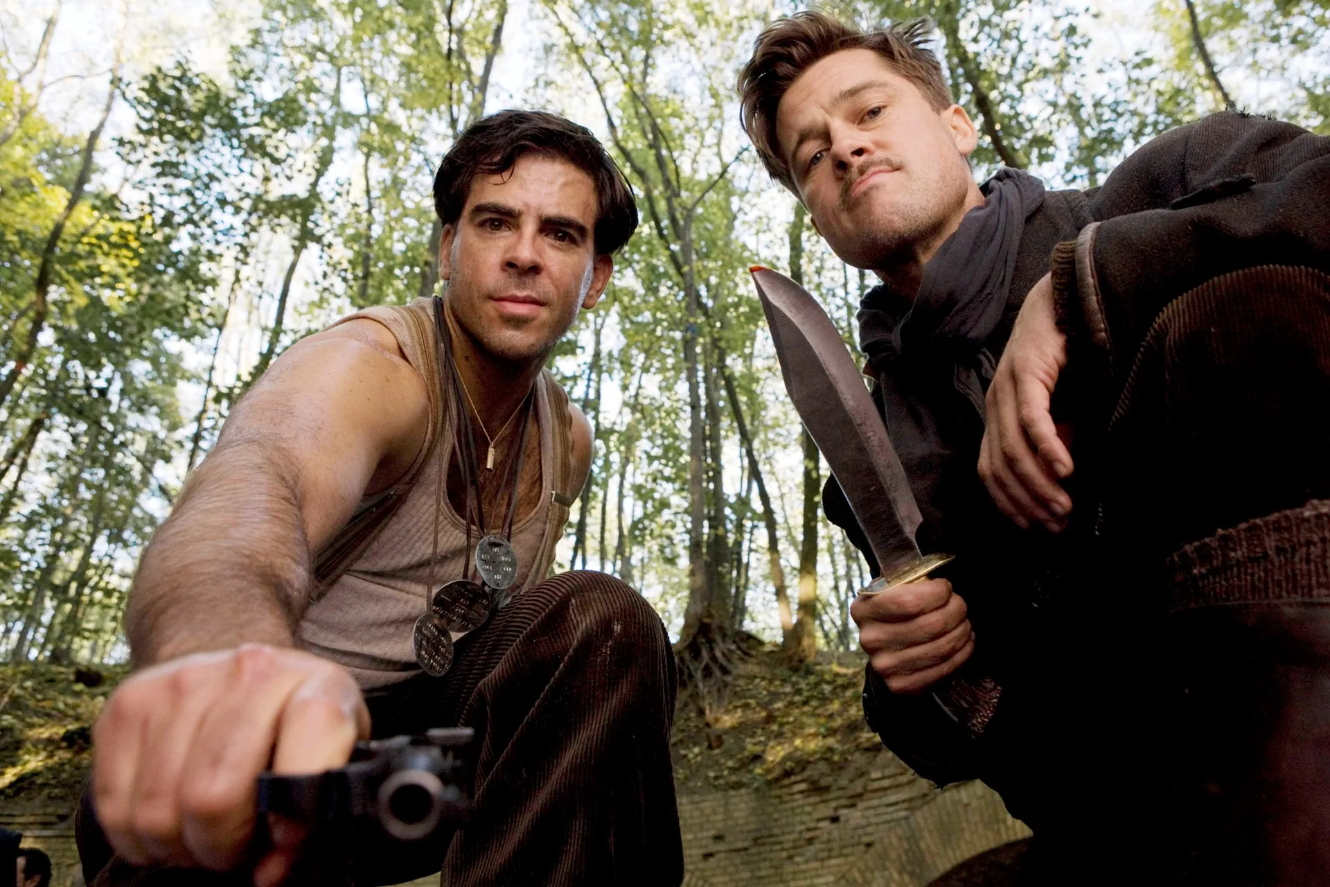 Eli Roth and Brad Pitt in Inglourious Basterds