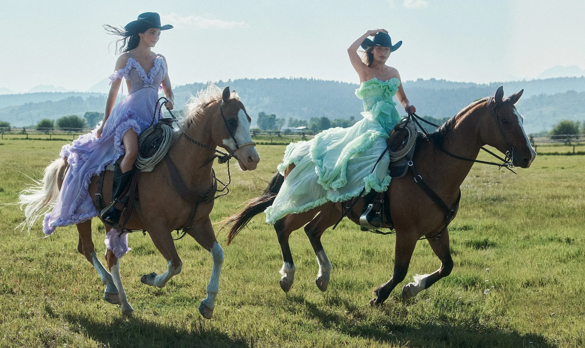 Kendall Jenner and Gigi Hadid Saddle Up for Glamorous Western-Themed 'Vogue' Cover Shoot