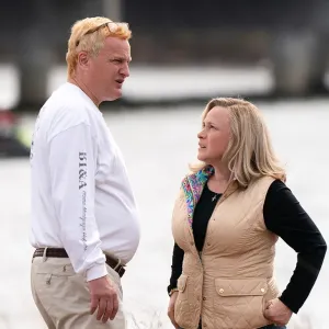 Jason Clarke and Patricia Arquette in Murdaugh: Death of the Family