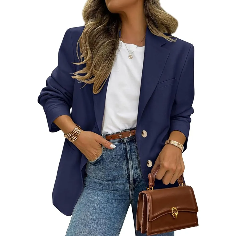 Prettygarden Lapel Open Front Blazer