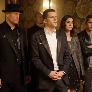Woody Harrelson, Jesse Eisenberg, Lizzy Caplan and Dave Franco in Now You See Me 2