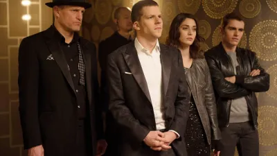 Woody Harrelson, Jesse Eisenberg, Lizzy Caplan and Dave Franco in Now You See Me 2