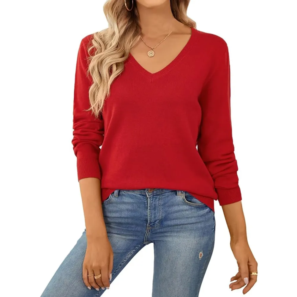Qualfort V-Neck Long Sleeve Sweater