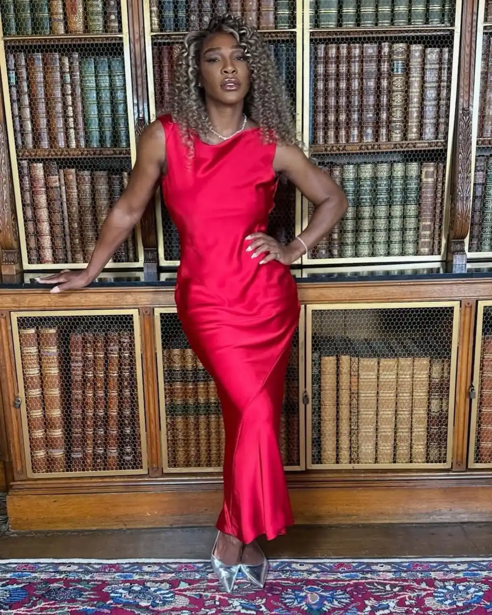 Serena Williams Shows Off Her Hourglass Silhouette in Slinky Red Slip Dress After 31-Lb Weight Loss