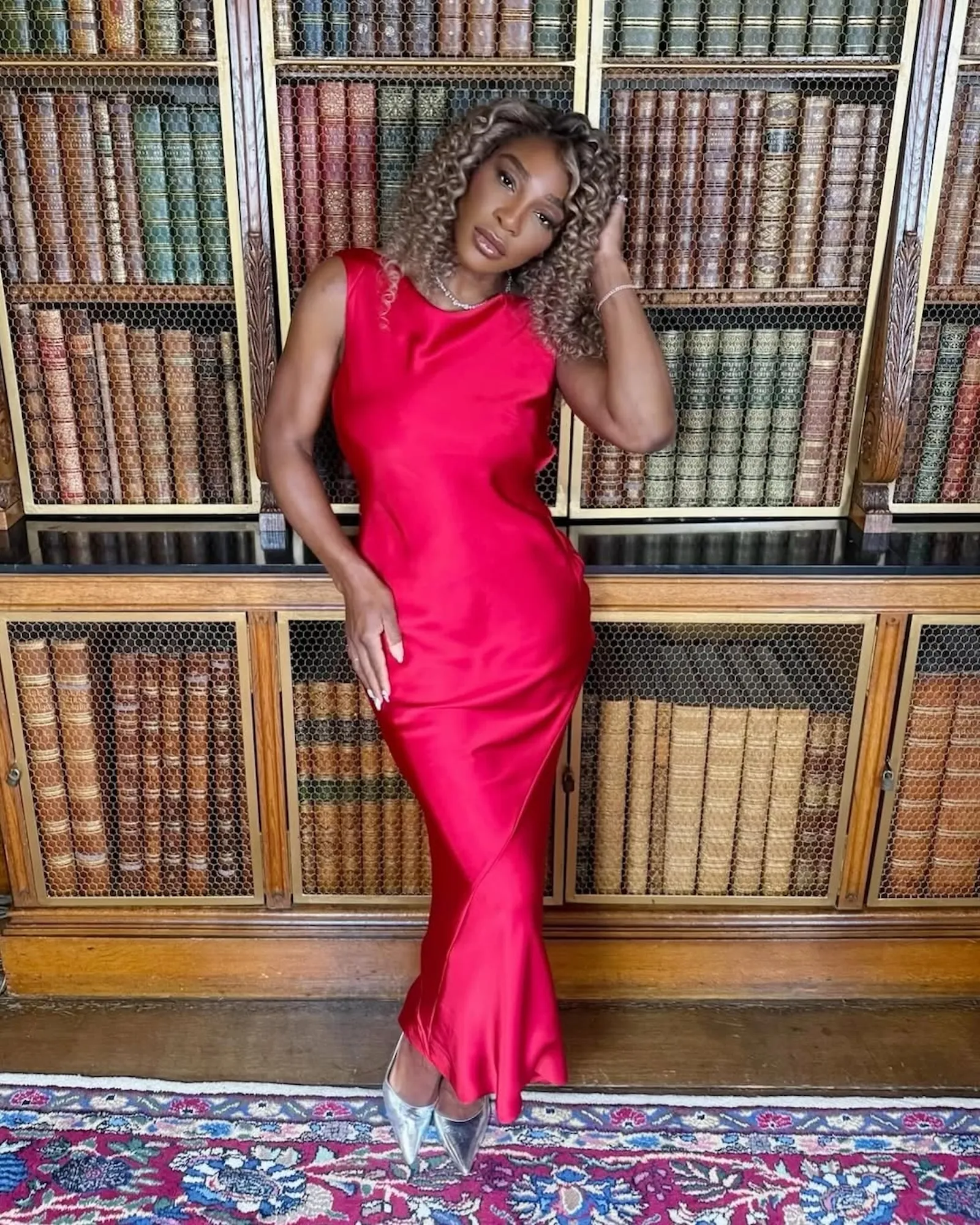 Serena Williams Shows Off Her Hourglass Silhouette in Slinky Red Slip Dress After 31-Lb Weight Loss