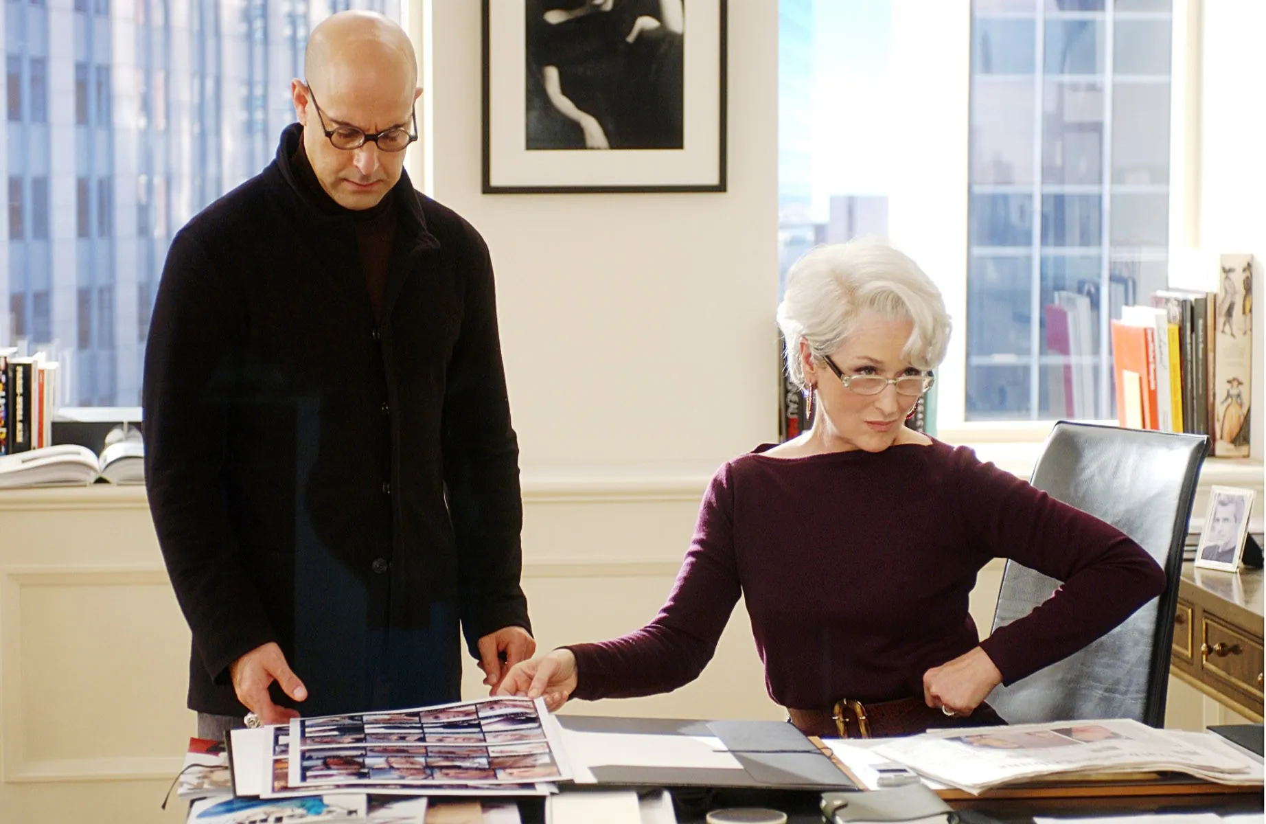 Stanley Tucci and Meryl Streep in The Devil Wears Prada