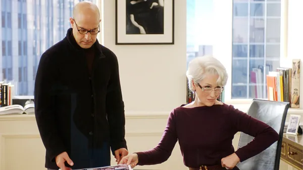 Stanley Tucci and Meryl Streep in The Devil Wears Prada