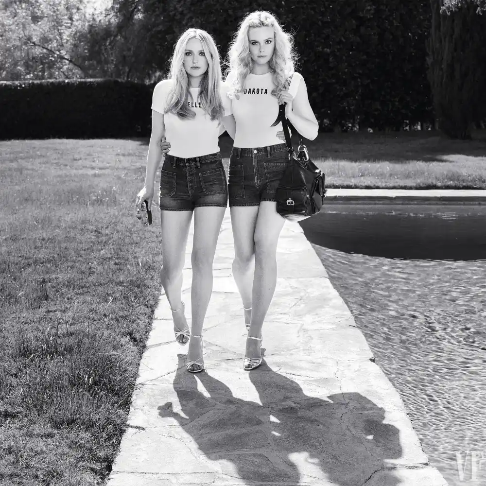 Dakota and Elle Fanning &lsquo;Merge&rsquo; Together in Twinning Looks on the Cover of &lsquo;Vanity Fair&rsquo;