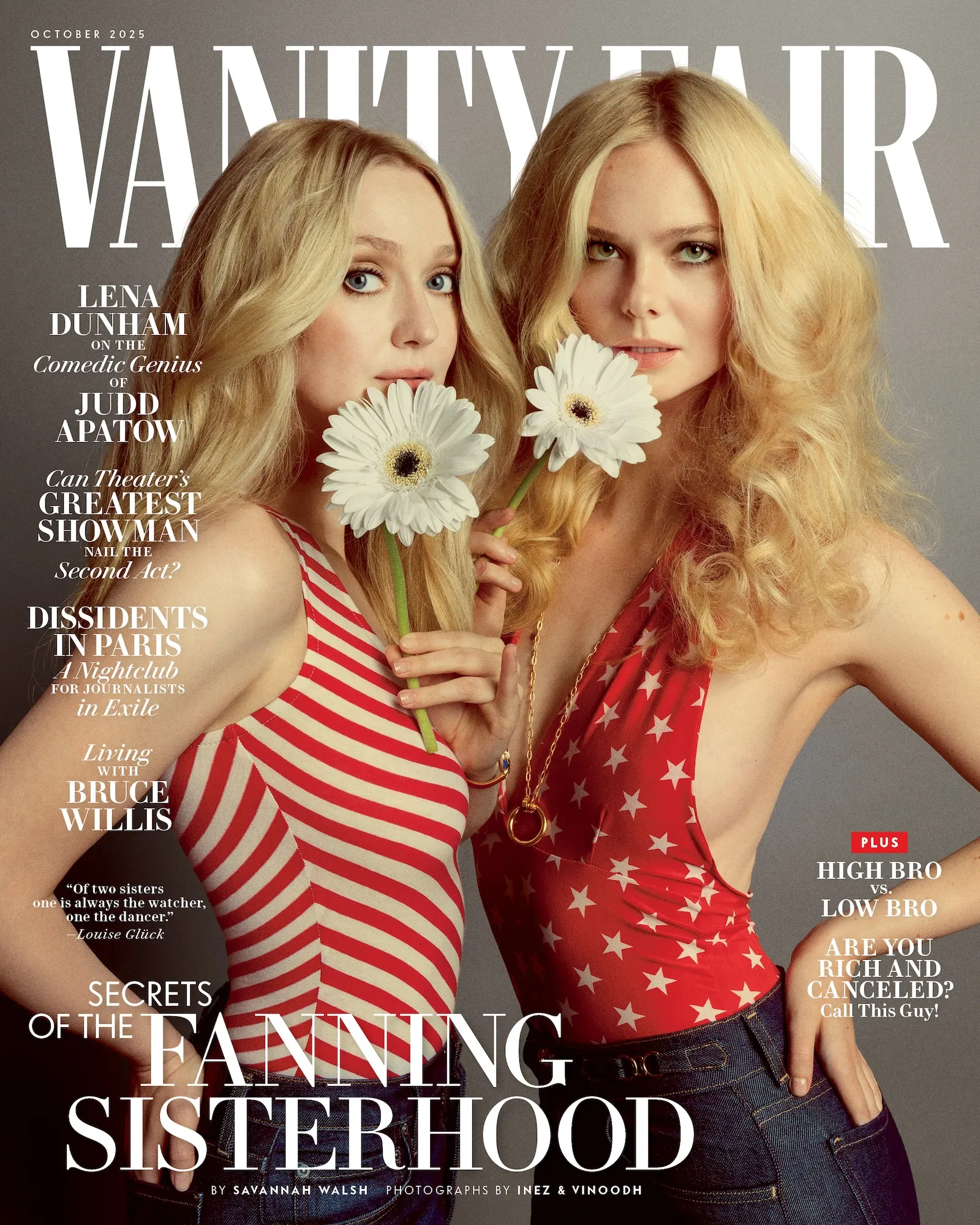 Dakota and Elle Fanning ‘Merge’ Together in Twinning Looks on the Cover of ‘Vanity Fair’