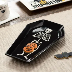 skeleton coffin serving tray
