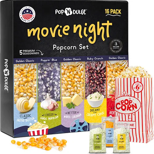 Pop n&rsquo; Dulge Popcorn Movie Night Set