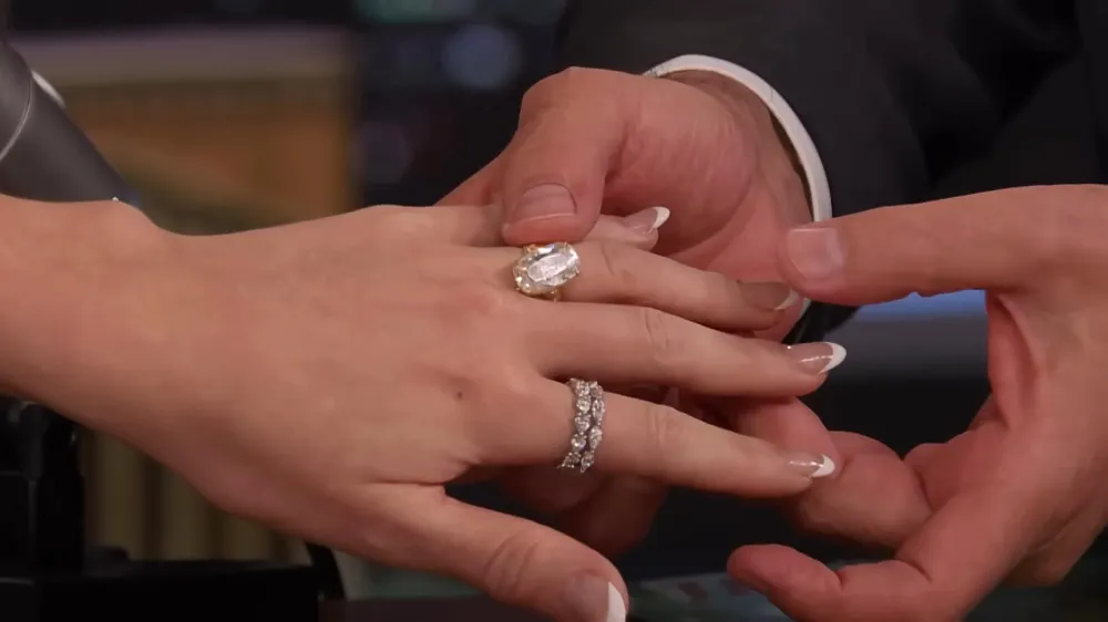 All About Taylor Swift s Diamond Wedding Bands Sentimental Meaning Behind the Pop Star s Two Ring Stack Revealed VS YouTube TaylorSwiftTalksTravisKelcesProposalAddressesSelenaGomezEdSheeranSuperBowlRumors 3 15 3