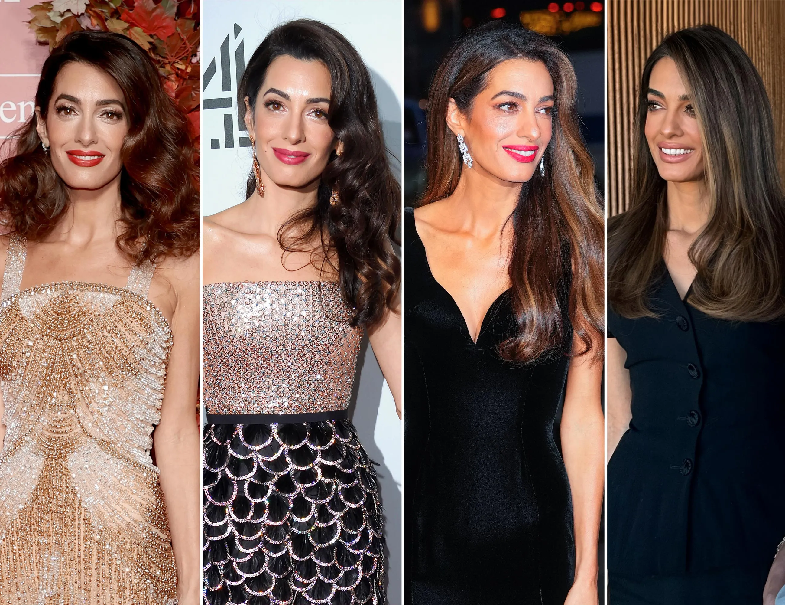 NEW YORK, NEW YORK - SEPTEMBER 29: Amal Clooney attends the Clooney Foundation For Justice Inaugural Albie Awards at New York Public Library on September 29, 2022 in New York City. (Photo by Dimitrios Kambouris/Getty Images for Albie Awards) LONDON, ENGLAND - MAY 15: Amal Clooney attends the "Catch 22" UK premiere at the Vue Westfield on May 15, 2019 in London, United Kingdom. (Photo by Karwai Tang/WireImage) NEW YORK, NEW YORK - SEPTEMBER 26: Amal Clooney arrives for the Albie Awards on September 26, 2024 in New York City. (Photo by Gotham/GC Images)