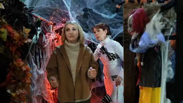 Annaleigh Ashford as Sharon Norman and Carrie Preston as Elsbeth 2 Bugged