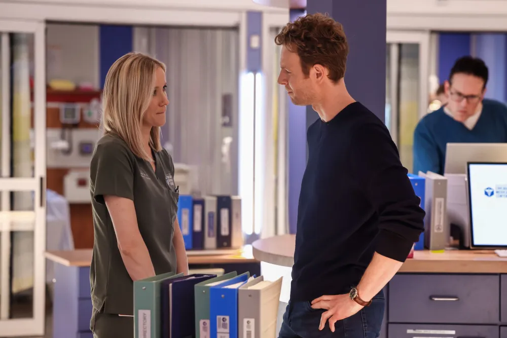 Chicago Med s Nick Gehlfuss Teases Halstead and Pregnant Hannah s Awkward and Perfectly Tense Reunion