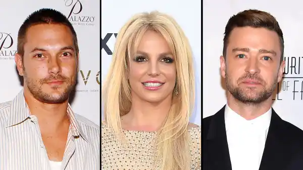 A split of Kevin Federline, Britney Spears and Justin Timberlake.