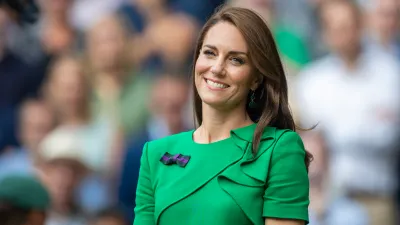 Catherine, Princess of Wales at the trophy presentations after the Gentlemen's Singles Final match on Centre Court during the Wimbledon Lawn Tennis Championships at the All England Lawn Tennis and Croquet Club at Wimbledon on July 16, 2023, in London, England.