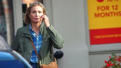 Cameron Diaz is seen on the set of "Bad Day" on September 29, 2025 in Plainfield, New Jersey.