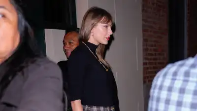 Taylor Swift is seen on October 7, 2025 in New York City.