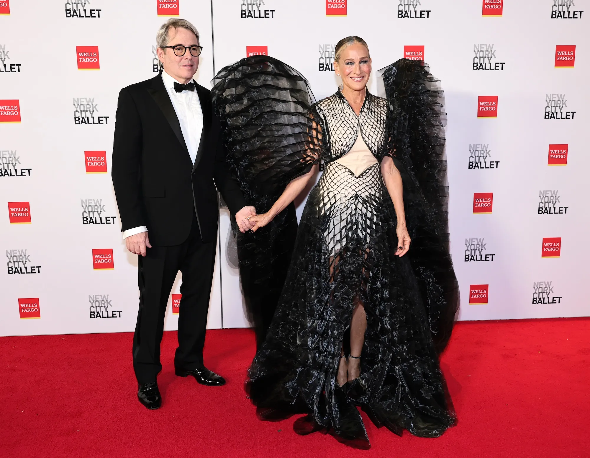 Sarah Jessica Parker Debuts Dramatic Winged Gown on Red Carpet With Matthew Broderick