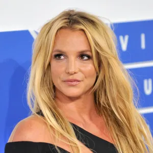 Britney Spears smirking on the red carpet at the 2016 MTV Video Music Awards.