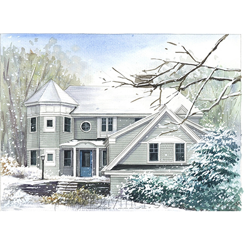 Hand-Painted Watercolor Portrait