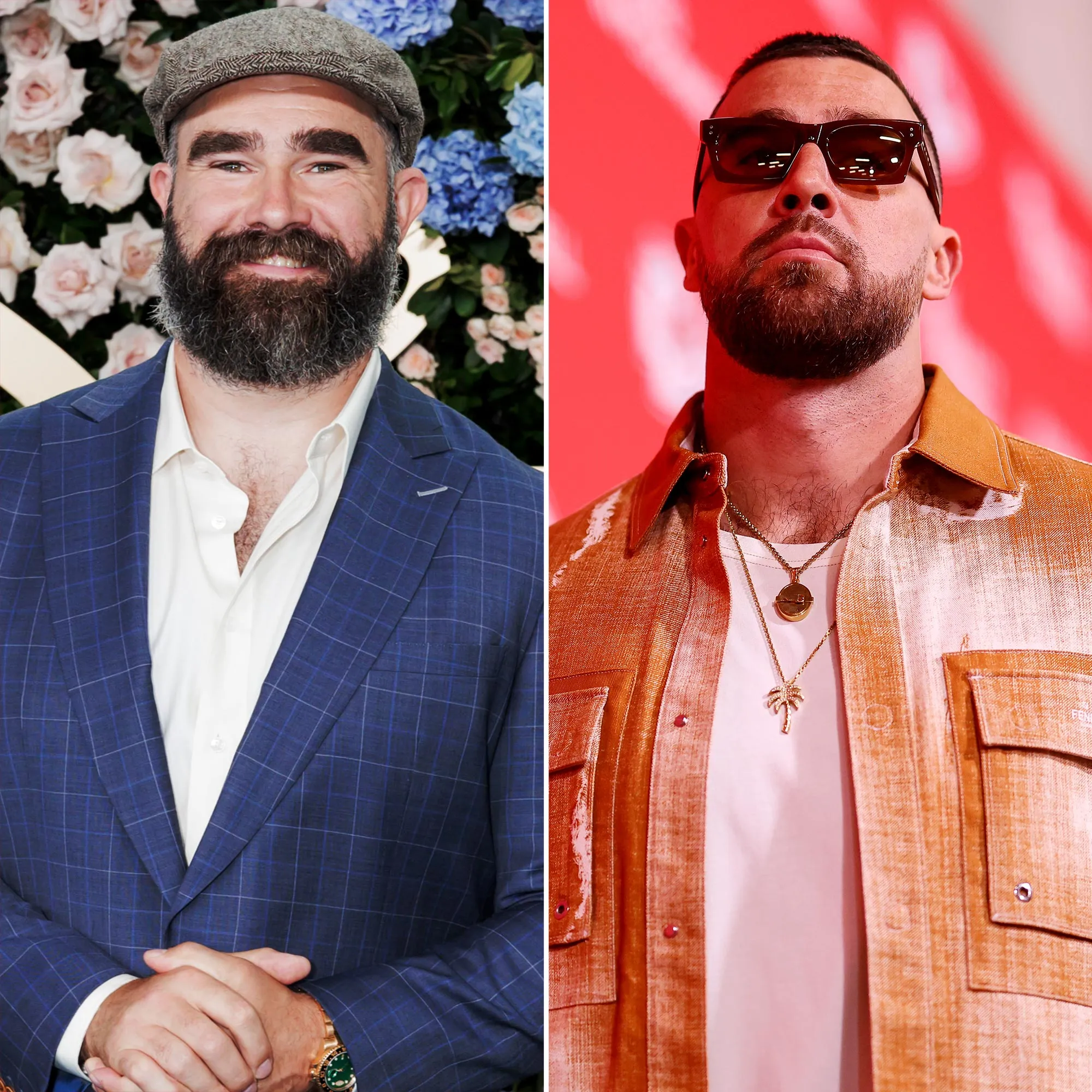Jason Kelce Pokes Fun at Travis Kelce s Pumpkin Hued Outfit Ahead of Chiefs vs Commanders Game 2214366799 2243687580
