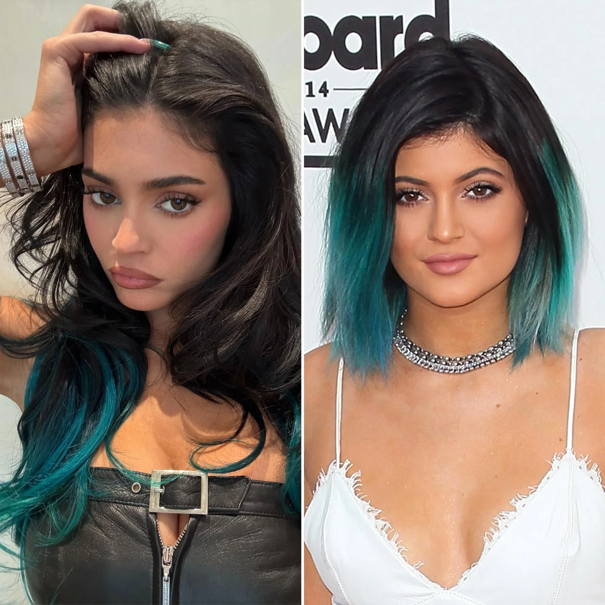 Kylie Jenner Revives Her Teal Hair for Lip Kit Anniversary