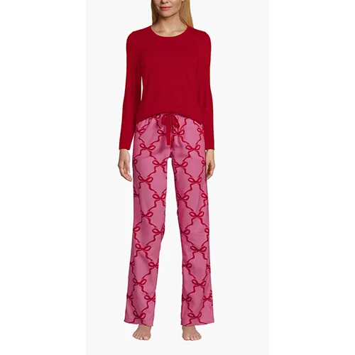 LANDS’ END PAJAMA KNIT LONG SLEEVE PAJAMA SET