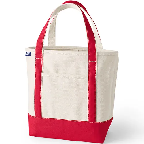 Lands End Open Top Canvas Tote Bag