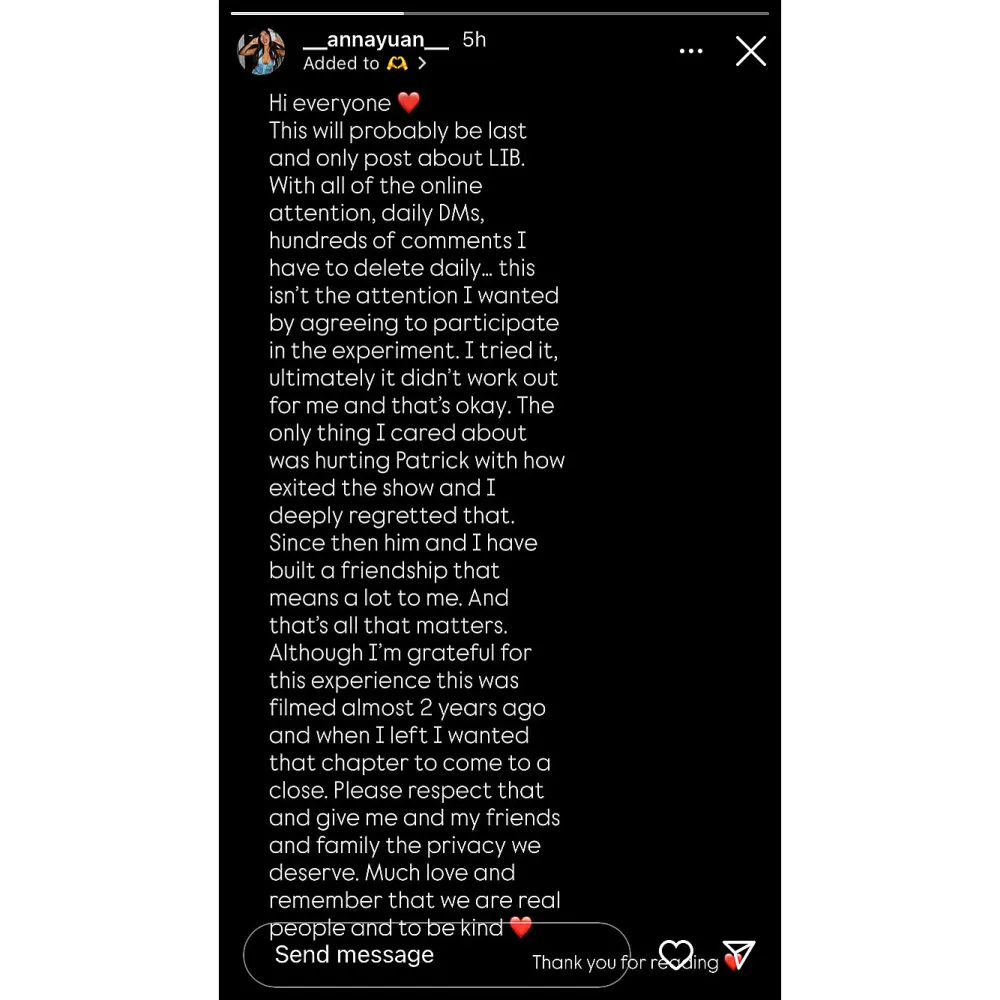 Love Is Blind Anna Yuan Says She Deeply Regretted Hurting Patrick Suzuki