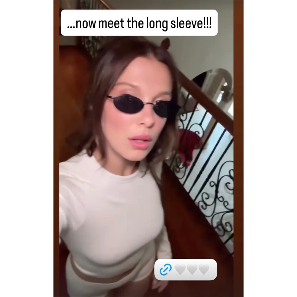 Millie Bobby Models Softie Seamless Baby Tee and Shorties as She Rings in T Swift October