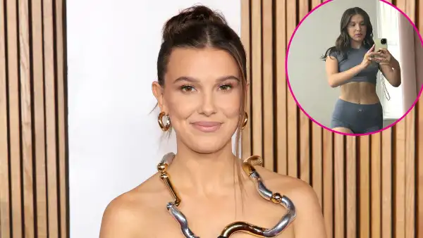 Millie Bobby Models Softie Seamless Baby Tee and Shorties as She Rings in T Swift October