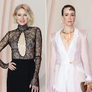 Naomi Watts and Sarah Paulson Dare to Bare in Sheer Braless Looks at All s Fair Premiere