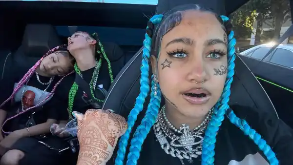 North West Debuts Faux Piercings and Tattoos 001