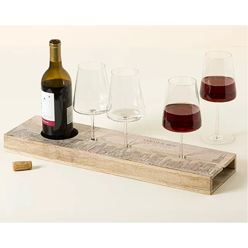 Personalized City Skyline Wine Serving Tray