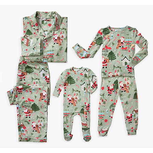 Pottery Barn Kids Candy Cane Village Family Pajama Collection